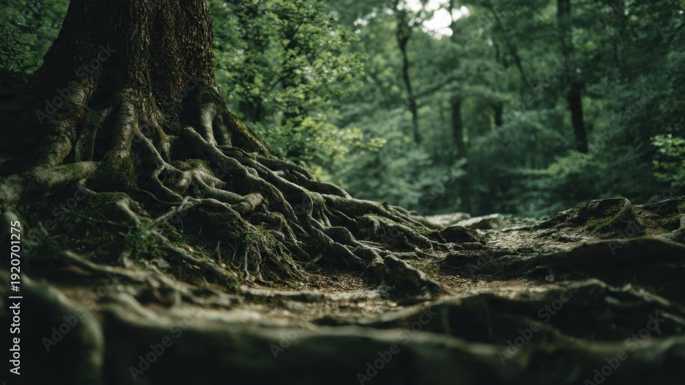 Obraz premium Tree roots in the forest