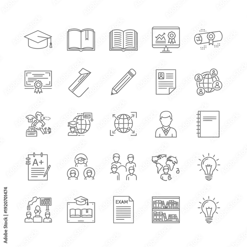 Fototapeta premium Collection of educational and business icons