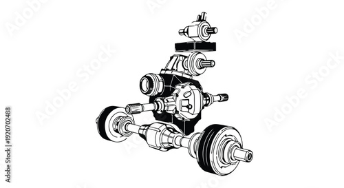 Vehicle Transmission and Rear Axle System Blueprint