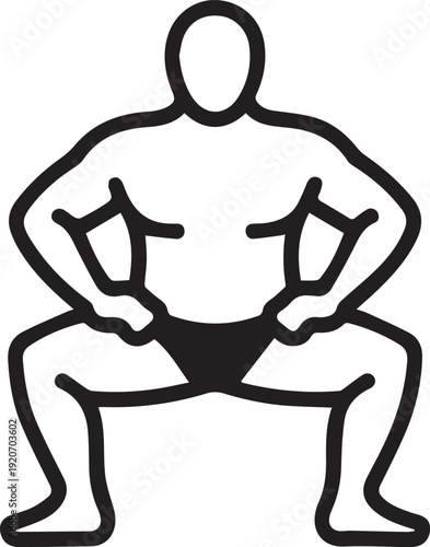 modern sumo squat outline icon