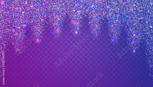 Glitter Confetti Background. Pink Shiny Sparkles For Carnaval And Party. Violet Blaze With Glitter And Shining Christmas Effect. Iridescent Brilliant Light.  Rainbow Glitter Confetti