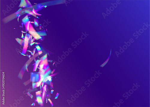 Neon Glitter. Purple Art Ribbon. Explosion Background. Falling Poster. Unicorn Tinsel. Foil Christmas Explosion. Happy Texture. Celebrate Confetti. Pink Neon Glitter