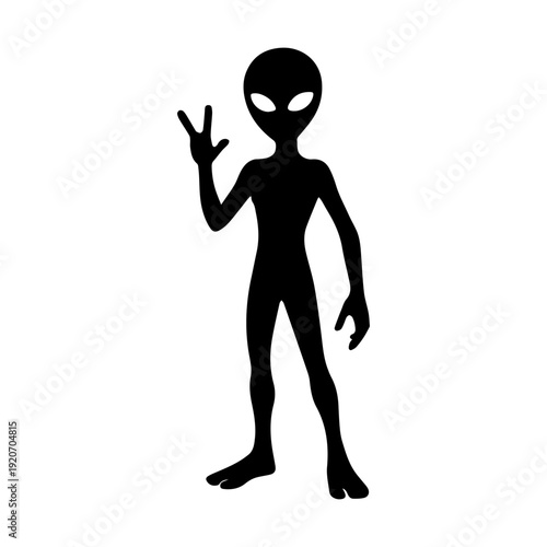 Alien silhouette illustration vector icon
Vector illustration on a white background