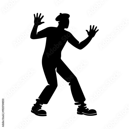 Mime silhouette illustration vector icon
Vector illustration on a white background