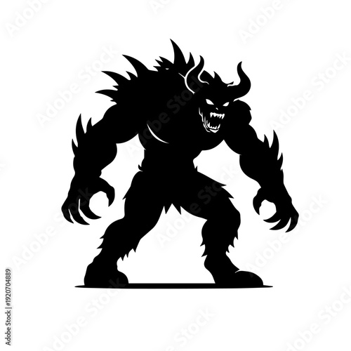 Monster silhouette illustration vector icon
Vector illustration on a white background