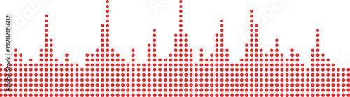 Red Dot Bar Graph Illustration Depicting Histogram Data Visualization, Frequency Distribution, Abstract Chart Design, and Modern Graphic Concept