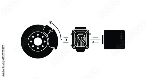 Electronic Brake-by-Wire System Schematic Illustration