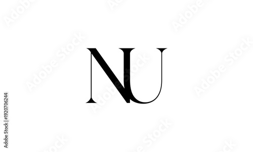 NU initial letters logo or NU monogram