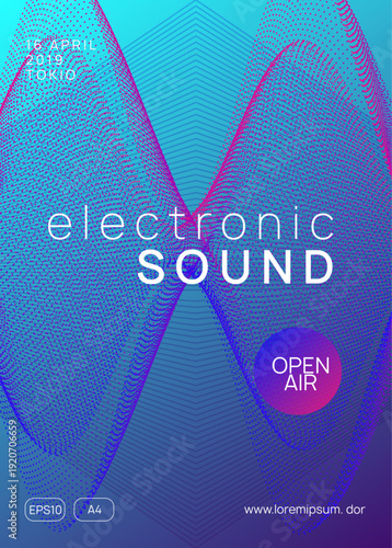 Discotheque Poster. Edm Trance Template. Blue Sound Flyer. Concert Cover. Psychedelic Radio Invitation. Dance Magazine. Pink Fest Banner. Violet Discotheque Poster