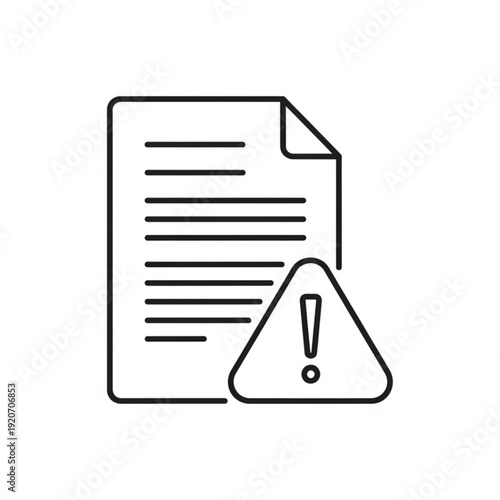 A warning icon of a document with an exclamation mark indicating caution or alertness