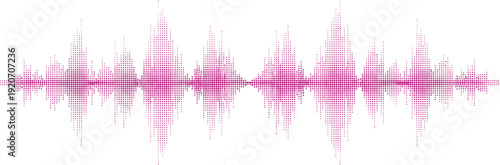 Magenta Dot Waveform Illustration Depicting Symmetrical Audio Signal, Sound Visualization, Frequency Pattern, Abstract Music Design, and Modern Graphic Concept