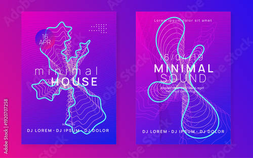 Night Club Banner. Nightclub Audio Invitation. Pink Dj Design. Night Club Electro Element. Discotheque Event. Trance Invite. Violet Party Magazine. Blue Night Club Banner