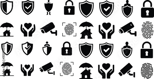 Legal Justice Law Protection Icon Set Law Firm Justice Symbol Vector Pack