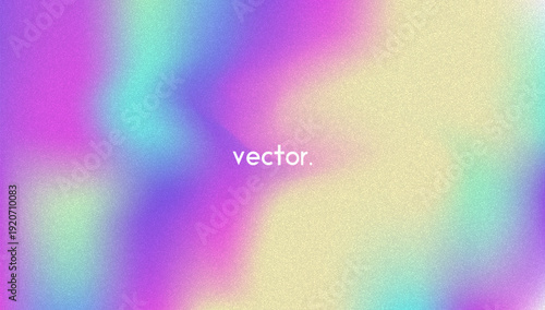 Noise Gradient Background. Abstract Grainy Bg In Pink, Purple And Blue Colors. Iridescent Hologram. Pearlescent Holographic Texture With Rainbow Foil. Aesthetic Paint Wave With Plastic Flow