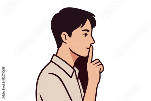 Silence Gesture Illustration