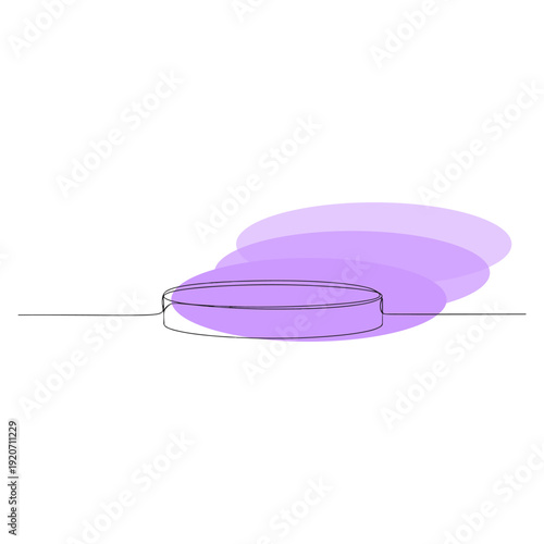 a rounded, cylindrical podium, contour line style, digital illustration
