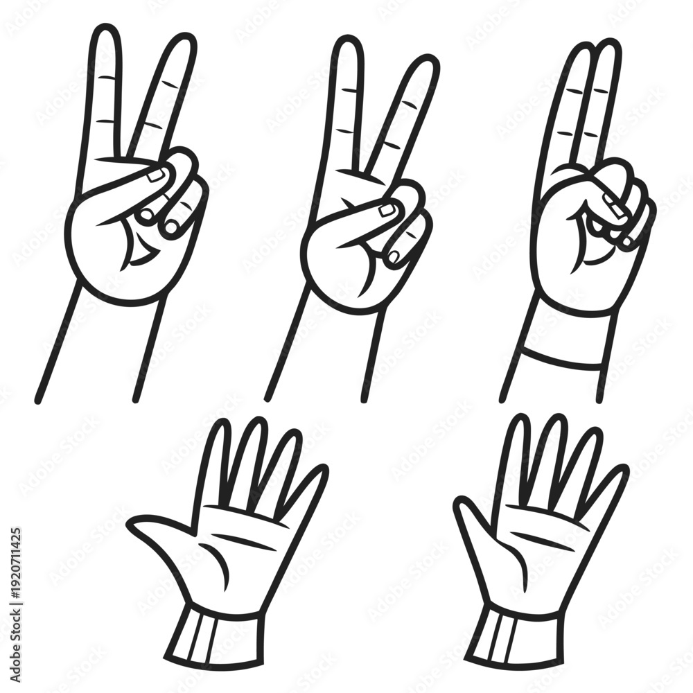 Fototapeta premium Icons for counting hands vector illustration
