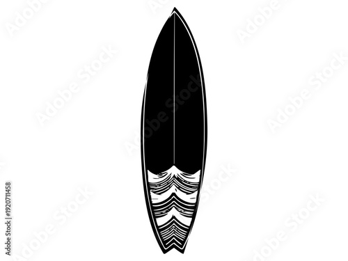 Ein vertikales Surfbrett-Design mit integrierter Wellenlinie und optionalem Namensfeld. Perfekt für Strandhäuser, Jugendzimmer oder Surfer-Deko.KI Generiert