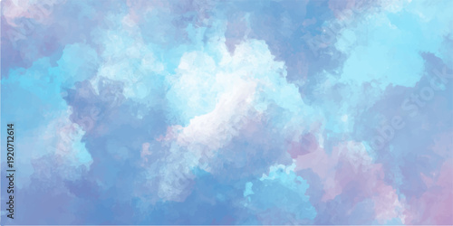 abstract blue, purple and white watercolor texture background with soft cloudy brush strokes for ethereal artistic design