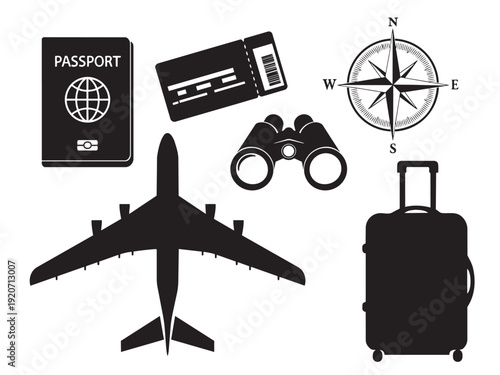 Editable Travel Silhouette Vector File