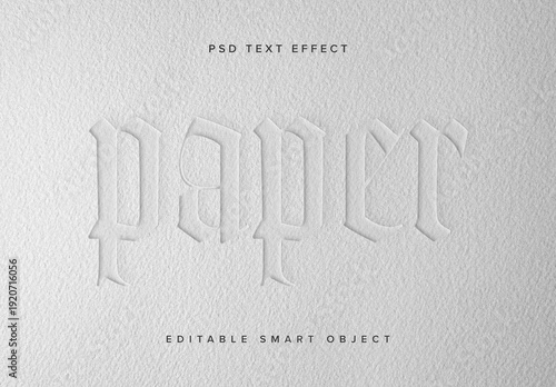 Paper Embossed Text Effect Mockup
