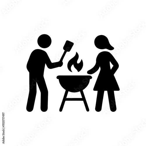 Culinary Bonding Fire Grill Icon