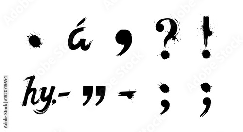 Collection of various punctuation marks and typography elements.
