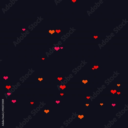 Colorful floating hearts social media animation