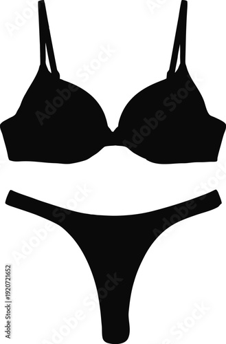 Black lingerie set with bra and panties