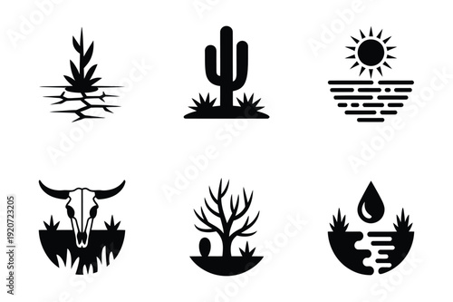 Desert and Arid Landscape Icons