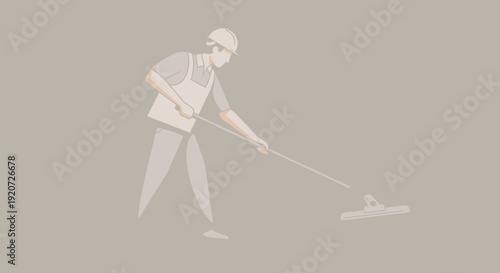Illustrative Cleanliness Professional Engaging Floor Maintenance Task