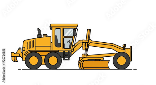 Illustrative Motor Grader Machine For Road Construction Work