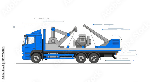 Illustrative Tow Truck Mechanical Vehicle Transport Equipment