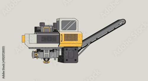 Industrial Conveyor Machine With Cutting Attachment And Operator Cabin