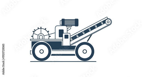 Industrial Conveyor Machine With Rotating Gear And Motor