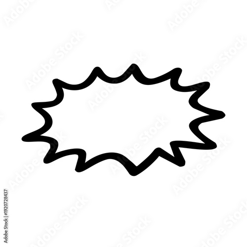 Jagged Emphasis Speech Bubble Hand Drawn Doodle Icon – Cute Doodle Style