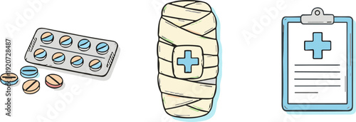 medical care and treatment icons
