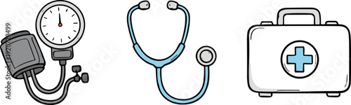 medical equipment set illustration