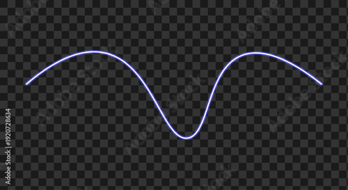 Blue Neon Wave Line Glowing Curved Stroke Abstract Light Effect Vector