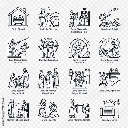 Collection of Bible stories about King David's life and reign