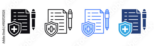 Policy icon sheet multiple style collection