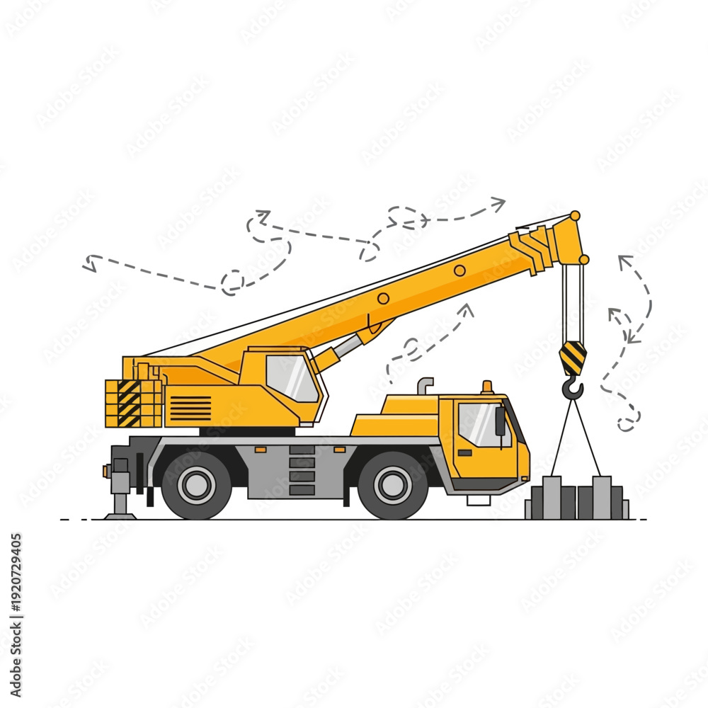 Fototapeta premium Industrial Crane Lifting Heavy Loads With Precision Engineering