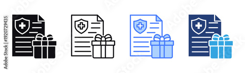 Benefits icon sheet multiple style collection