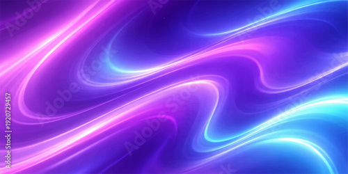 A smooth flowing wave of blue and purple silk creates a soft abstract background with light lines and a satin texture for an artistic wallpaper design