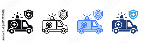 Emergency icon sheet multiple style collection