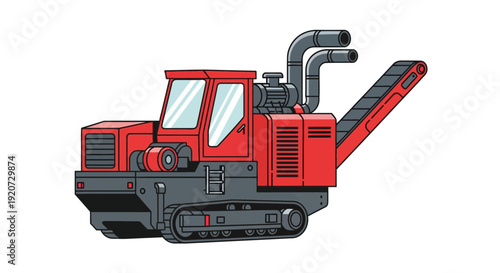 Industrial Crusher Machine With Conveyor Belt On Tracks