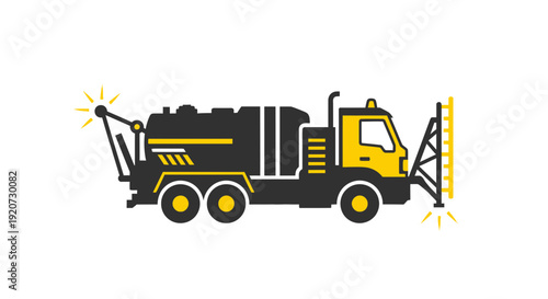 Industrial Drilling Rig Truck With Yellow Accents For Heavy Duty Operations