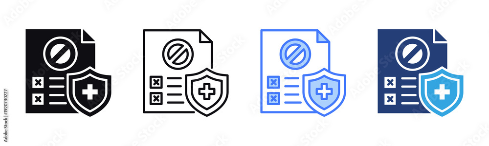 Obraz premium Termination icon sheet multiple style collection