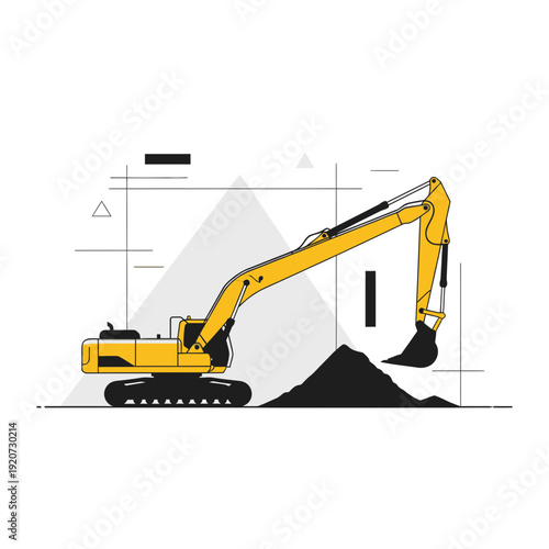 Industrial Excavator Digging Earth Ground Construction Machine