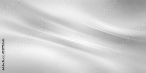Smooth white satin and silk fabric background with a brushed silver metallic texture and shiny gray aluminum plate design